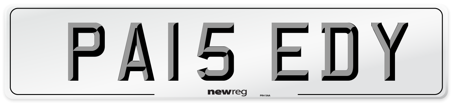 PA15 EDY Number Plate from New Reg